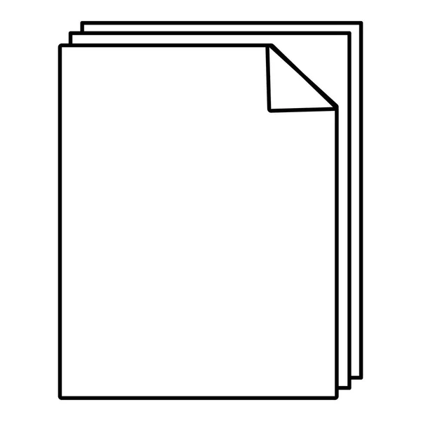 Εικονίδιο του χαρτιού, στυλ γραμμής περιγράμματος — Διανυσματικό Αρχείο