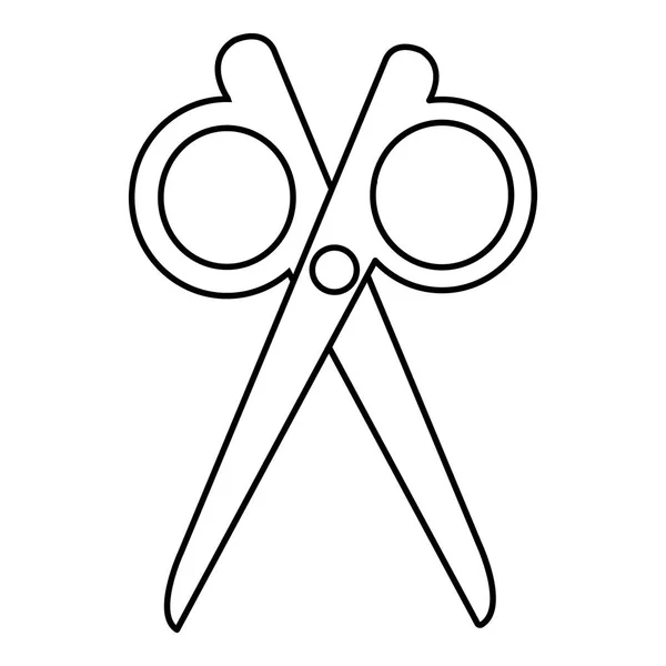 Nůžky ikona, styl čáry obrysu — Stockový vektor
