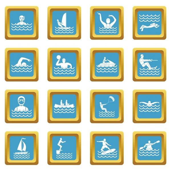 Water sport icons azure