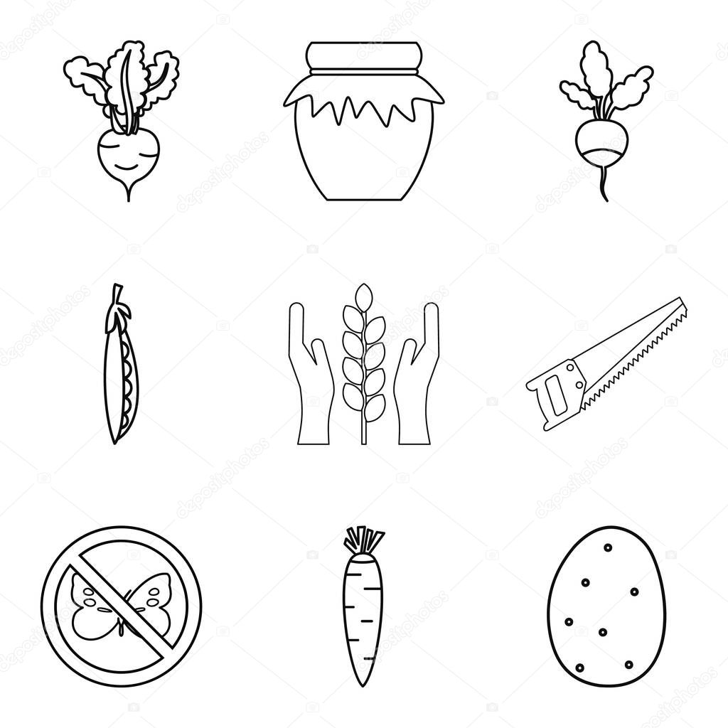 Rootstock icons set, outline style