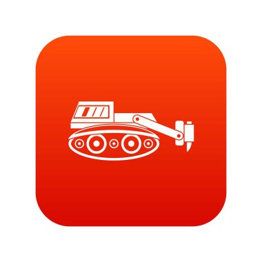 Ekskavatör Hidrolik çekiç simgesi dijital kırmızı