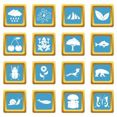 Petrol sanayi öğeleri simgeler gök mavisi