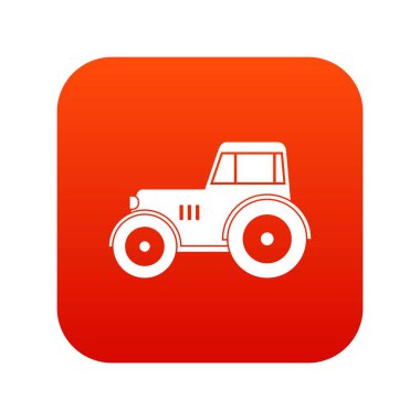 Traktör simgesi dijital kırmızı