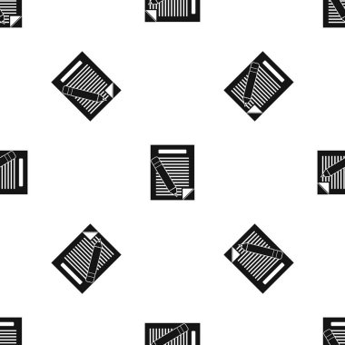 Kağıt ve kalem sorunsuz siyah desen