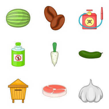 Hayvancılık Icons set, karikatür tarzı