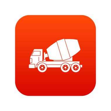 Kamyon Beton karıştırıcı simgesini dijital kırmızı