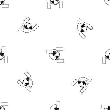 Küre ve boş konuşma balonları sorunsuz siyah desen