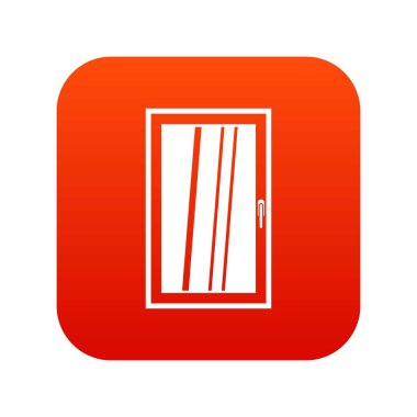 Kapalı beyaz pencere simge dijital kırmızı