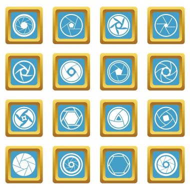 Fotoğraf diyafram simgeler gök mavisi