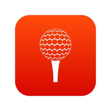 Dijital kırmızı simge bir tee Golf topu