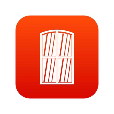 Ahşap pencere simge dijital kırmızı