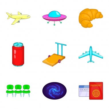 Yolu Icons set, karikatür tarzı