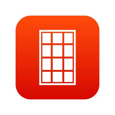 Beyaz kemerli pencere simge dijital kırmızı