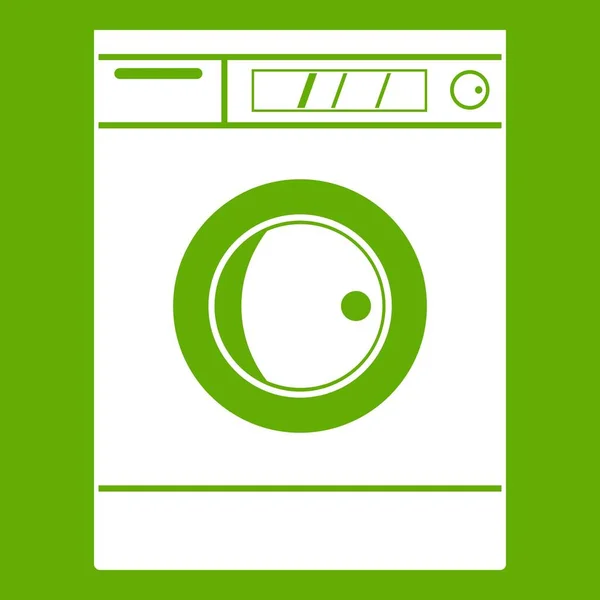 Çamaşır makinesi simgesi yeşil — Stok Vektör