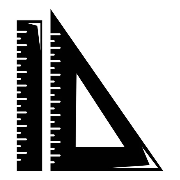 Lineal-Symbol, schlichter schwarzer Stil — Stockvektor