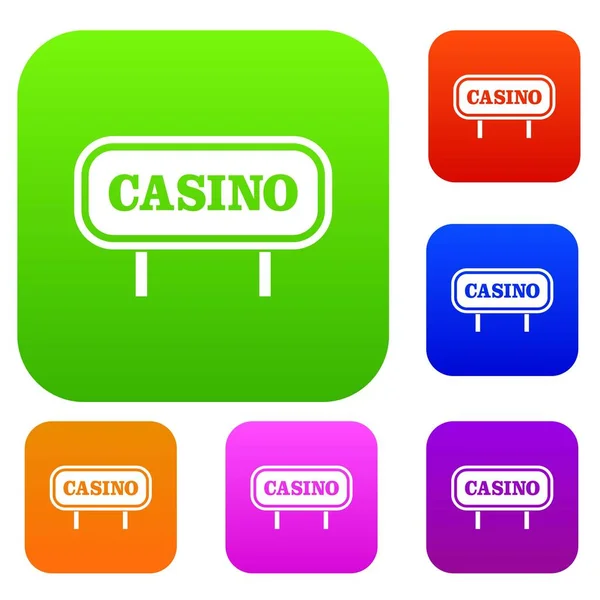 Casino segno collezione set — Vettoriale Stock