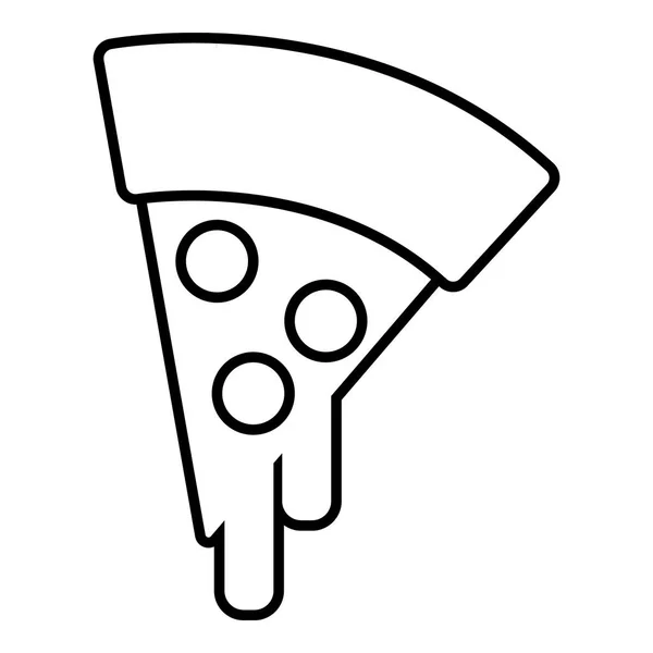 Ikona Pizza, styl linii konturu — Wektor stockowy