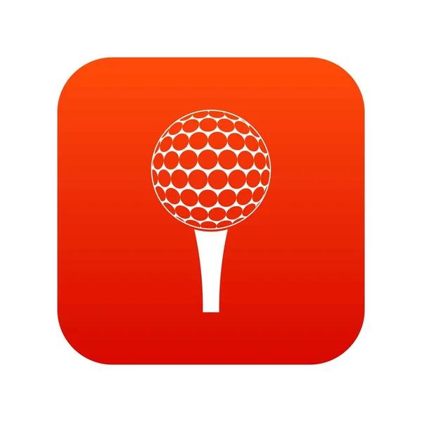 Pelota de golf en un icono de tee rojo digital — Archivo Imágenes Vectoriales