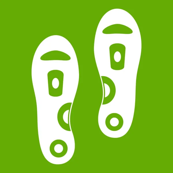 Inläggsulor ortopediska ikonen grön — Stock vektor