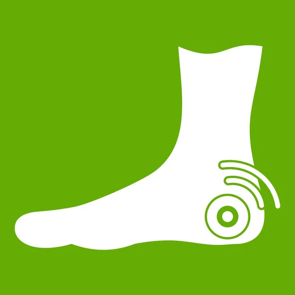 Foot heel icon green — Stock Vector
