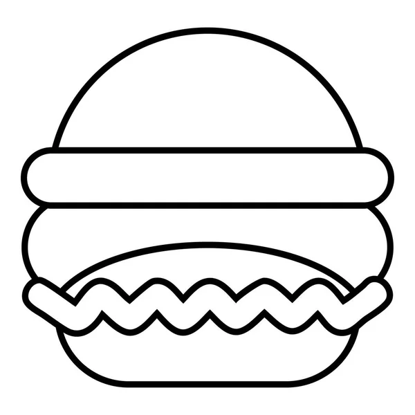 Icône burger, style ligne de contour — Image vectorielle