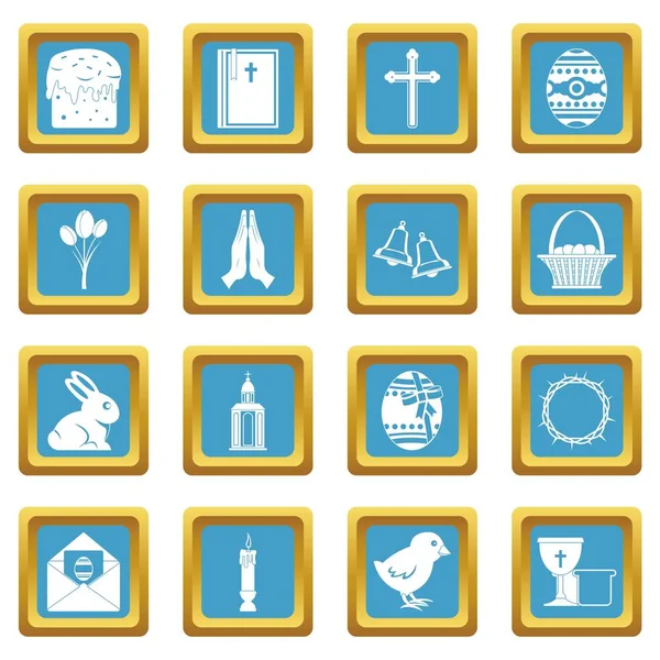 Paskalya öğeleri simgeler gök mavisi