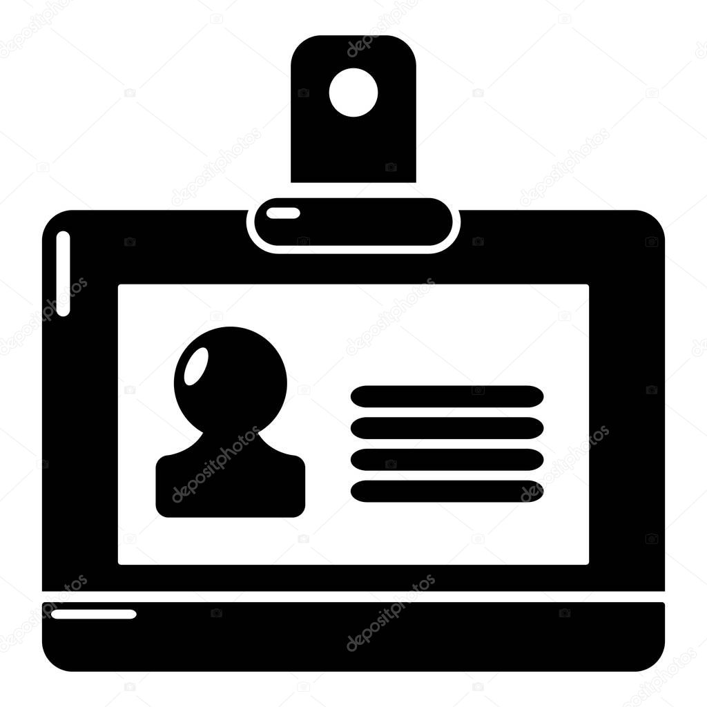 Badge office icon, simple black style