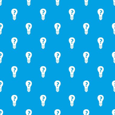 Ampul deseni kesintisiz mavi içinde soru işareti ile
