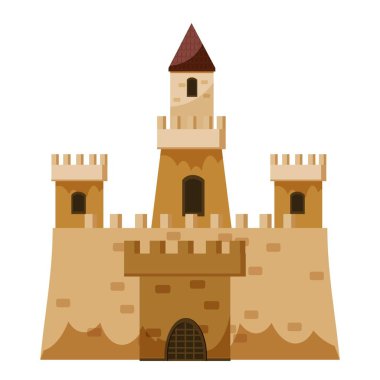 Simge, karikatür tarzı tarihi taş castle