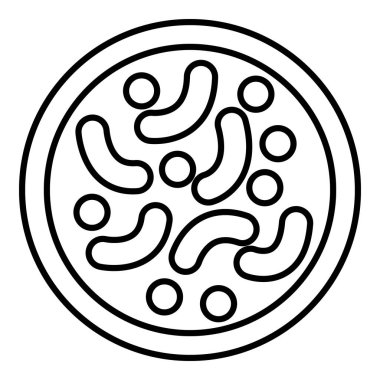 Mikroskobik bakteri simgesi, anahat stili