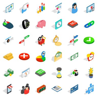 Fare tıklama Icons set, izometrik stili
