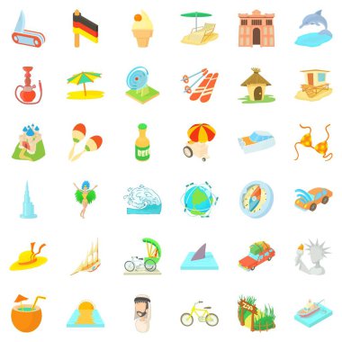 Icons set Kayak, karikatür tarzı