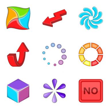 Ok işaretçisini simgeler kümesi, karikatür tarzı