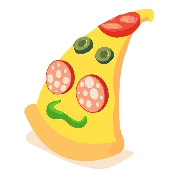 Pizza pictogram, isometrische 3D-stijl — Stockvector