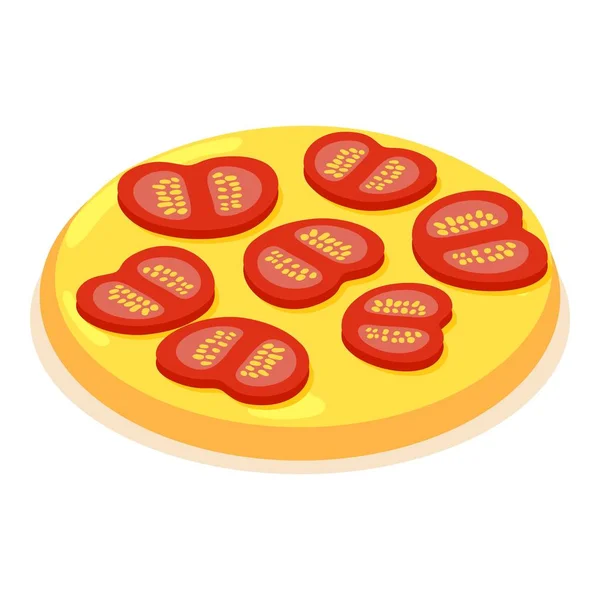 Hackad tomat ikon, isometrisk 3d-stil — Stock vektor