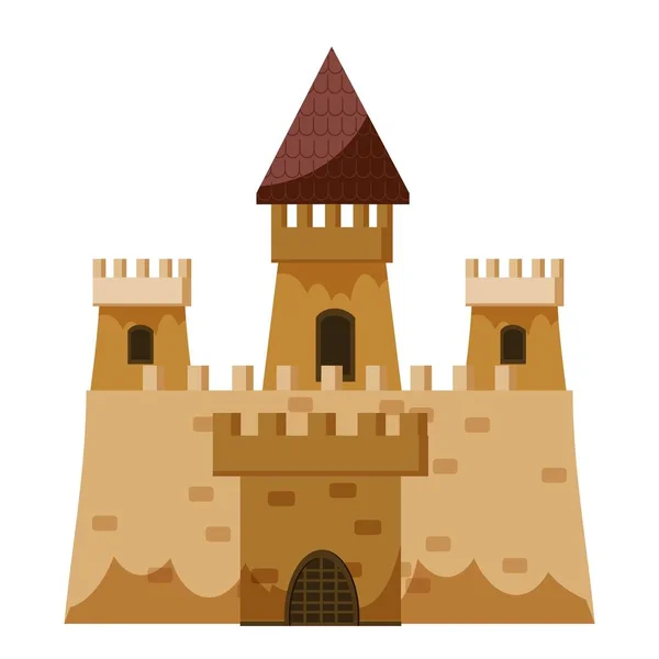 Ikone der königlichen Burg, Cartoon-Stil — Stockvektor