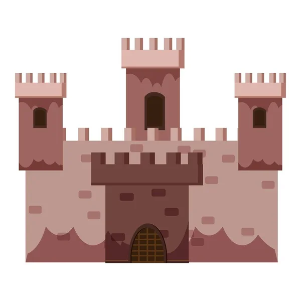 Reidential castle icon, cartoon style — стоковый вектор