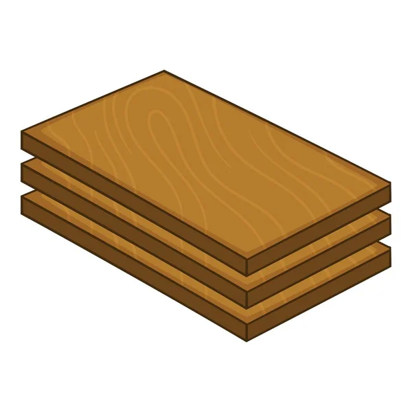 Icône en bois de construction, style dessin animé — Image vectorielle