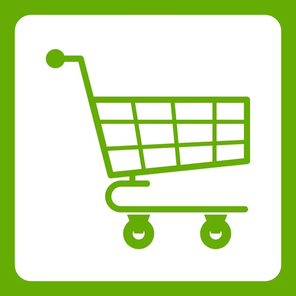Shopping cart ikonen grön — Stock vektor