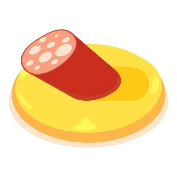 Sausage icon, isometric 3d style — Stock Vector