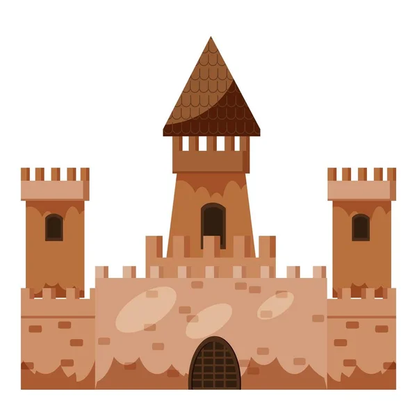 Икона исторического замка, стиль мультфильма — стоковый вектор