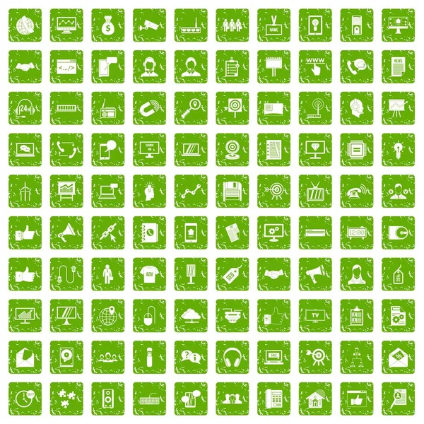 100 veri değişimi simgeler kümesi grunge yeşil