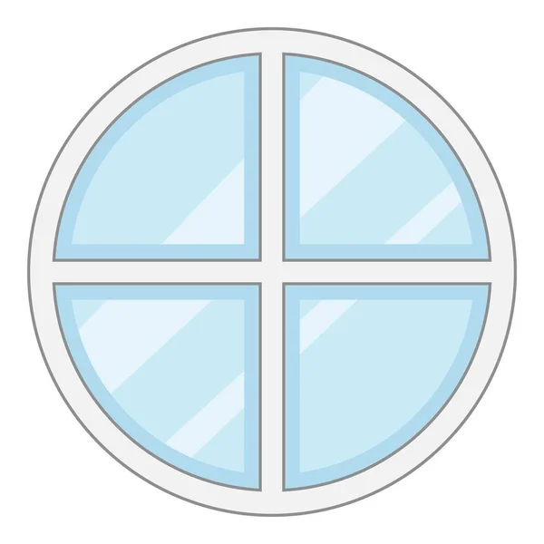 Runde Fensterrahmen-Ikone, Cartoon-Stil — Stockvektor