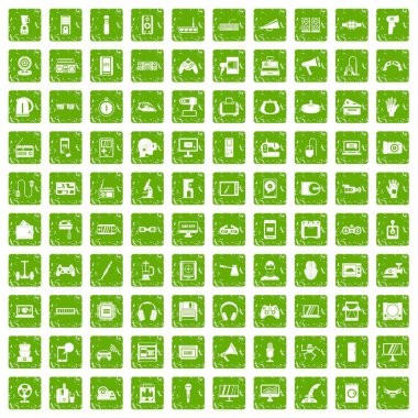 100 aygıt app simgeleri grunge yeşil ayarla