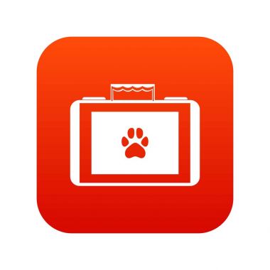 Hayvan simgesi dijital kırmızı bavul