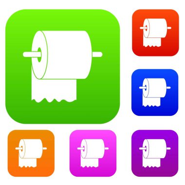 Rulo tuvalet kağıdı tutucu üzerinde renk koleksiyonu ayarla