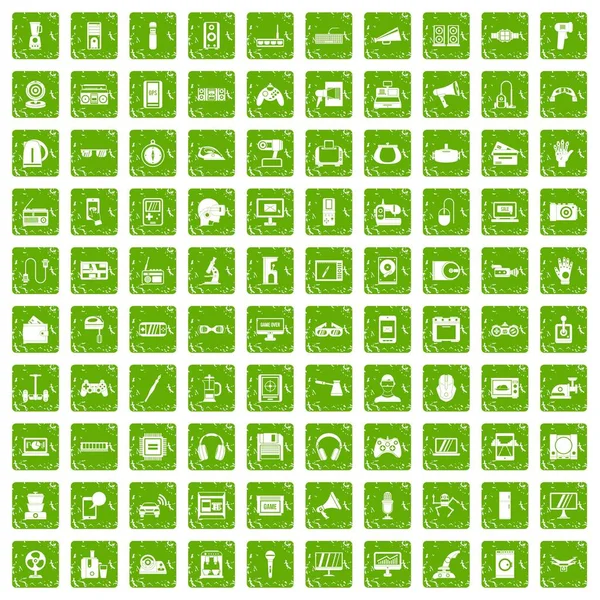 100 aygıt app simgeleri grunge yeşil ayarla