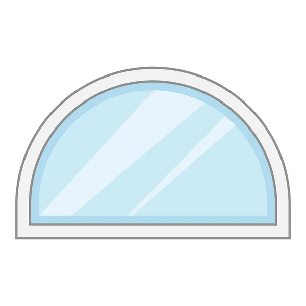 Icône de cadre de fenêtre semi-circulaire, style dessin animé — Image vectorielle