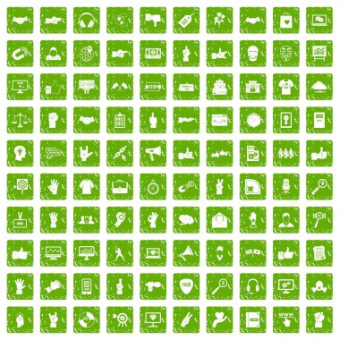 100 farklı hareketleri simgeler grunge yeşil ayarla