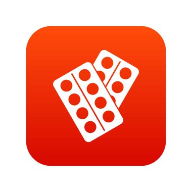 Paket simgesi dijital kırmızı hapları